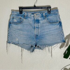 Levi’s High-Rise Distressed Denim Shorts